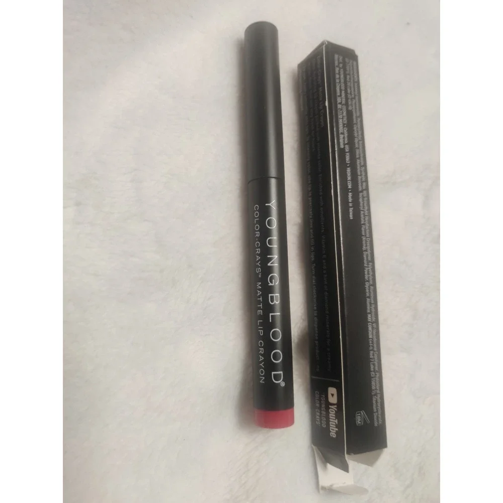 Youngblood Color-Crays Matte Lip Crayon Valley Girl Pink 0.05oz Mineral Makeup
